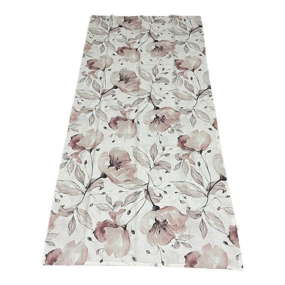 Nicole Miller Pink Floral Fabric Botanical Boho Shabby Shower Curtain 71.5x74.75 - Picture 1 of 6
